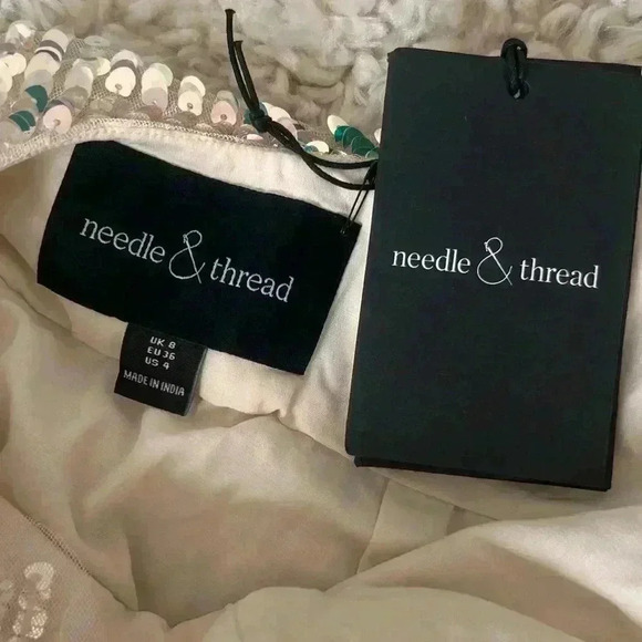 NWT: Needle & Thread Scarlett Sequin Gown Champagne/Silver - Women’s - Size 4 - Picture 12 of 17